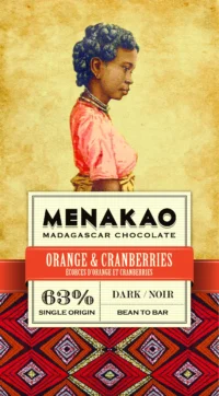 Chocolat noir 63% – Écorces d’orange et Cranberries