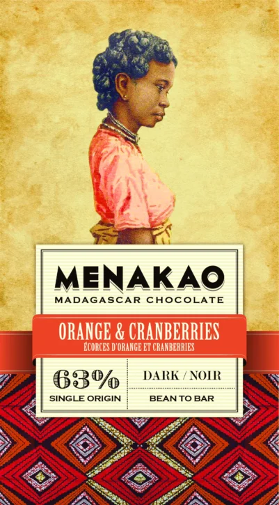 Chocolat noir 63% – Écorces d’orange et Cranberries
