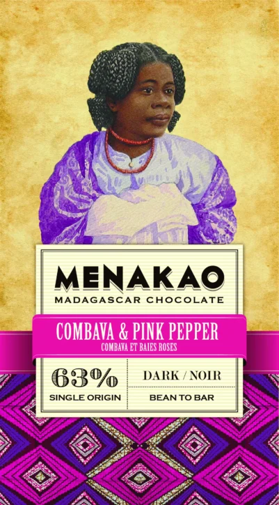 Chocolat noir 63% – Combava & Baies Roses