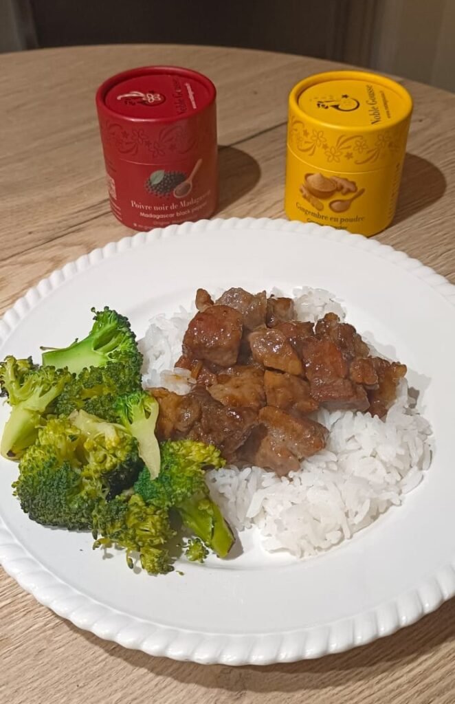 porc au caramel gingembre poivre